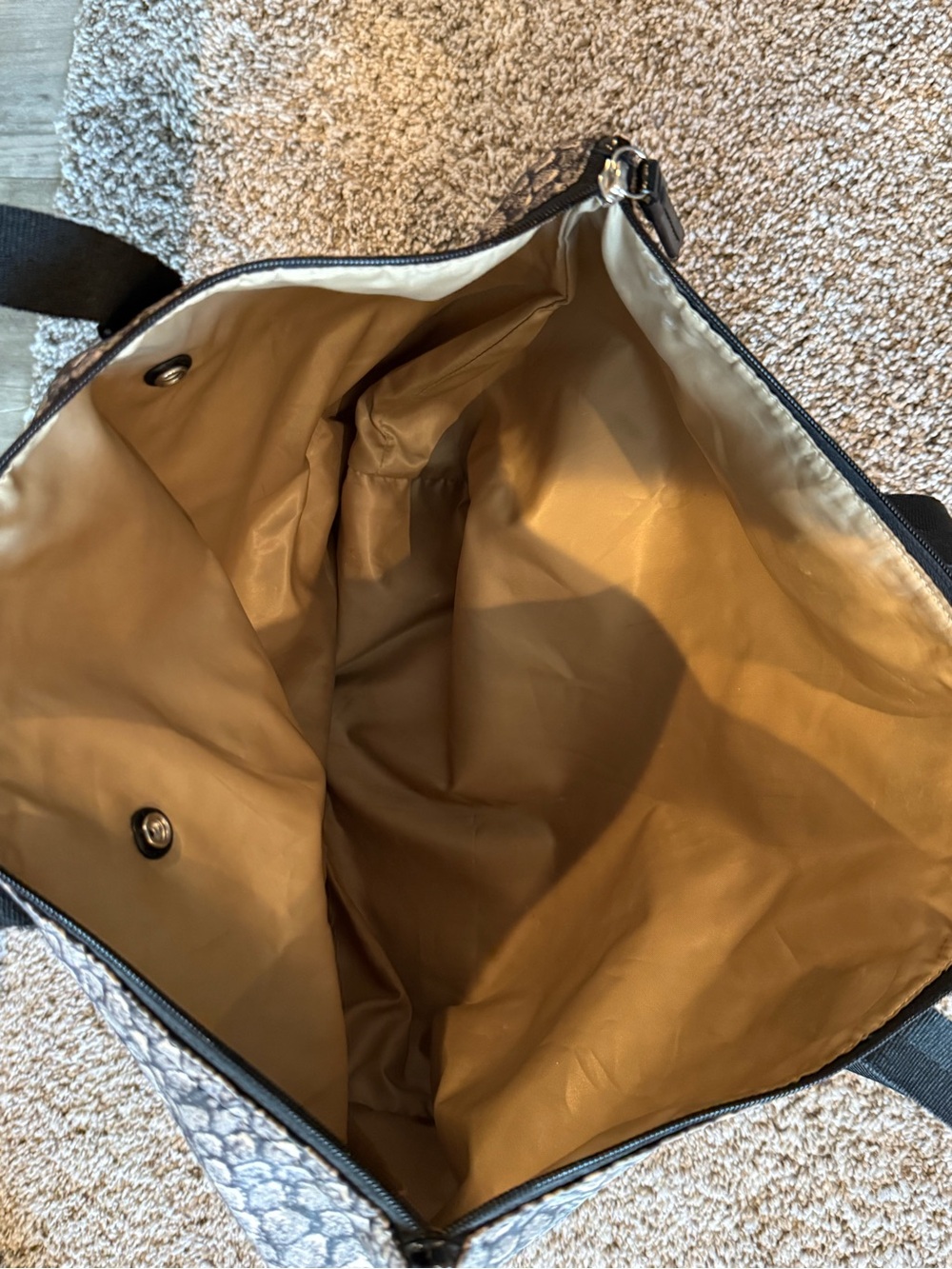 COACH- Ocelot Weekender Snake Print Fabric Tote - Picture 6 of 8